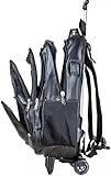 Mochila Bolsa de Couro PU com rodinha Impermeável Executiva Elegante para Notebook, Múltiplos Compartimentos Viagem, Faculdade, Escola Resistente Reforçada (Preta)