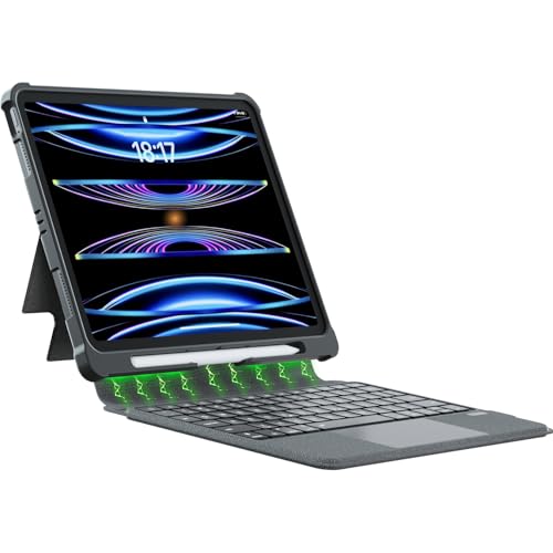 Image of iPad Pro 12.9 Case with Keyboard: Detachable Wireless iPad Pro 12.9 Keyboard 6th 5th 4th 3rd Gen, iPad 12.9 Case with Key Board & Pencil Holder | Multi-Touch Trackpad, Backlits, Front Back Protection