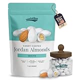 Snackathon Jordan Almonds, White Candy-Coated Almonds, 1 LB Resealable Bag, Made in USA, Bulk Italian Confetti Wedding Favors, Baby & Bridal Showers, Party Buffets, Events & Holidays