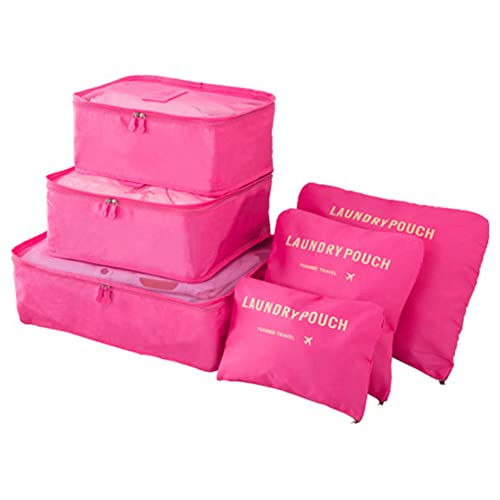 Image of Rojeam 6 Set Packing Cubes Multi-Functional Travel Storage Bags Clothing Sorting Packages