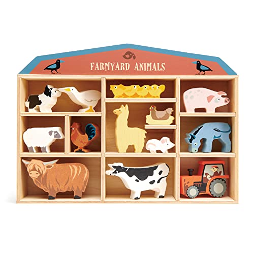 Jouet en bois d'exception : ferme Tender Leaf Toys avec vache et âne