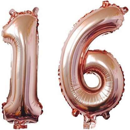Haven's Treasure® Number Foil Balloon 32" Inch - Rose Gold Colour (ROSE GOLD) (16-ROSE GOLD)