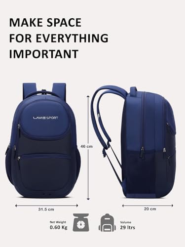 Image of Lavie Sport 29L Atlas | 19 Inch | Fits Upto 15 Inch Laptop Backpack | Laptop Compatiable | Raincover | College Bag | For Men & Women