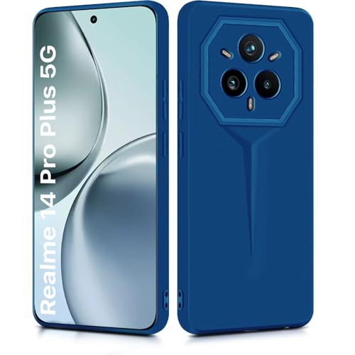 Image of WOW IMAGINE Slim Back Cover for Realme 14 Pro Plus 5G | Blade Series Ultra Thin Case with Lightweight Design | Camera Protection | Soft Matte Silicone Flexible Mobile Case - Blue