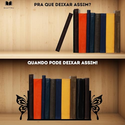 Aparador Organizador Suporte Livro Bibliocanto Preto - Borboleta Butterfly