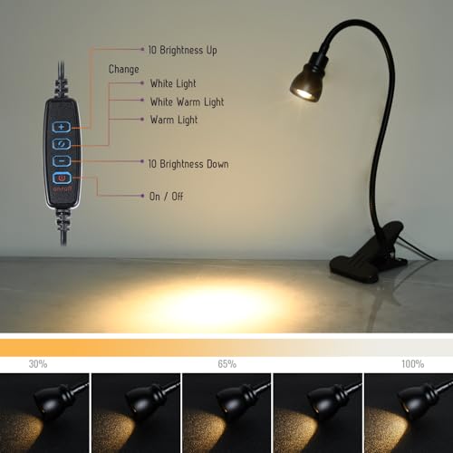 Lampe de bureau à LED avec zoom spot de lecture à intensité variable