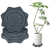 BXI Felt Plant Saucer Mat - 3 Pcs 10 Inch Water Absorbent Planter Coaster, Thick Flower Pot Saucer Pad, Planting Drip Tray for Indoors, Fabric Protective Plate for Tabletop and Floor Surface