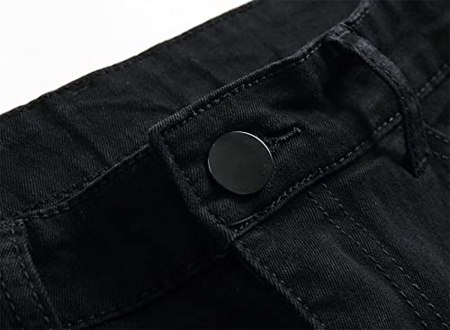 Maiyifu-GJ Men Distressed Ripped Biker Jeans Slim Straight Fit Stretchy Moto Denim Pants Retro Hip Hop Jean Trousers Holes4