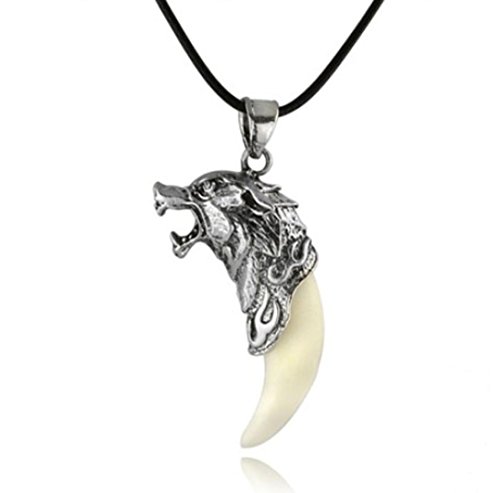 Preisvergleich Produktbild DDLBiZ® Brave Mann Wolf Zahn Halskette Stahl Halskette