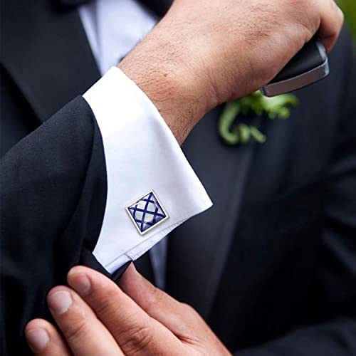 Hawson Cufflinks For Men, Classic Mother Of Pearl Silver Cufflinks Sqaure, French Tuxedo Shirt Cuff Link For Wedding Business Formal Occasion, Personalized Gifts For Men #TOP1