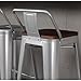 Metal Stools Industrial Height Silver stools Vintage Bistro with Wood Seat/Backs Cafe Chairs -30inch (Color : White, Size 65cm/25.5inch) (Silver 75cm/29.5inch)