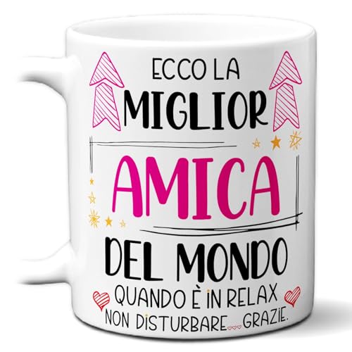 STAMPATEK Tazza Regalo Miglior Amica, Idea Regalo compleanno donna, Tazza