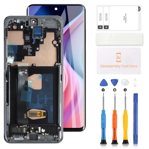 Écran OLED pour Samsung S20 Ultra 5G noir cosmique avec châssis de remplacement complet