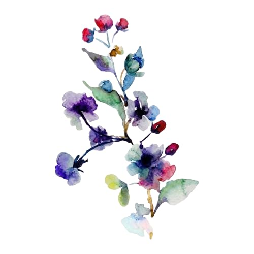 Calcomanía de vinilo para portátil de rama de flores: decoración para teletrabajo y cafeterías 2