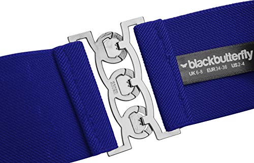 BlackButterfly Wide Elastic Waist Cinch Stretch Waistband Retro Clasp Buckle Belt4