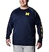 Columbia NCAA Michigan Wolverines Men's Terminal Tackle Long Sleeve Shirt, Large, UM - Navy/Yellow
