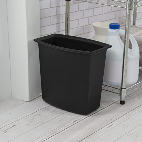 Sterilite 10220012 2 Gallon/7.6 Liter Rectangular Vanity Wastebasket, Black/White, 12-Pack #TOP3