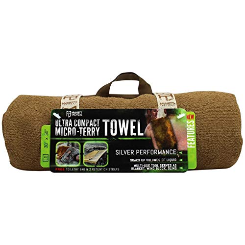 GEAR AID Quick Dry and Compact Micro-Terry Towel, Coyote, Large, 30