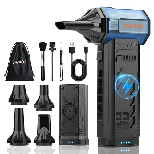 X301 Compressed Air Duster-250000RPM Super Power Electric Air Duster, Replaceable Battery,Long Life mini Blower, 3-Gear Adjustable,4 nozzles for Computer, Keyboard, Outdoors and Car Cleaning