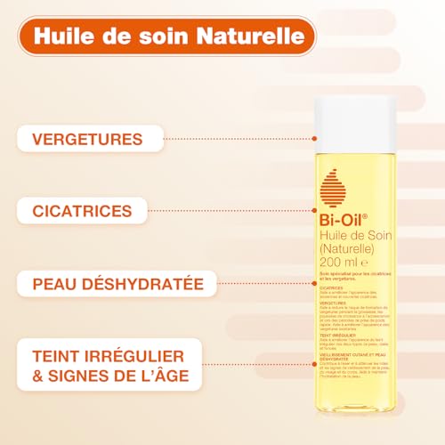 Bi-Oil Natural Care Oil - Specialized Care for Stretch Marks, Scars, Dry Skin and Uneven Complexion - 100% Natural Formula - Ideal During Pregnancy - 1 x 60ml