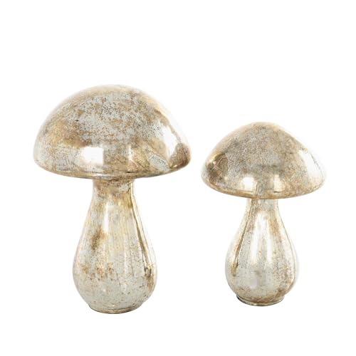 Set de 2 esculturas decorativas de vidrio champán, 12 y 10 pulg miniatura 7