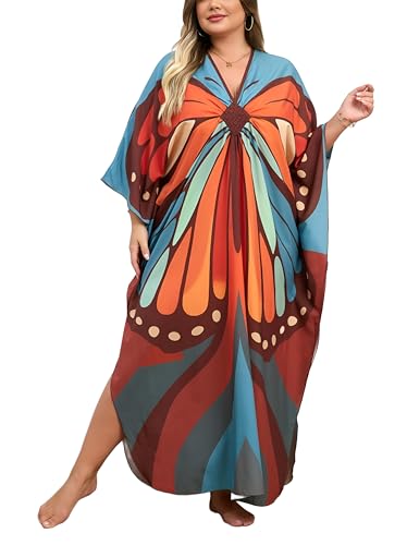 Image of Kaftan Dress for Women - Plus Size Caftan Maxi Beach Dress Moo Moos Loungewear, Swimsuit Cover Up for Beach, Pool or Vacation