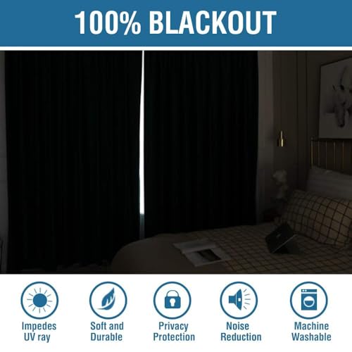 H.VERSAILTEX 100% Blackout Linen Curtains Full Light Blocking Curtains for Bedroom, Textured Window Curtains for Living Room 72 inch, Energy Efficient Curtains White Liner(2 Panels, Glacier Gray) by H.VERSAILTEX - Image 2