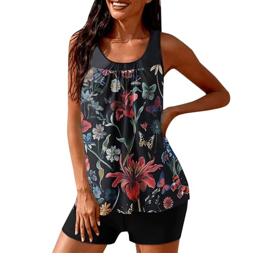 Genérico Bikinis Mujer 2026 Bikini Push-Up con Relleno Conjunto de Bikini de Piezas con Parte Superior del Pecho y Estampado para Mujer Primavera/Verano Traje BañO Talla (A, L)