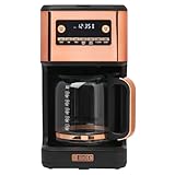 HADEN Generous Brew 14 Cup Coffee Maker with 120 Minute Keep Warm, Delay Brew, Adjustable Strength, Programmable Clock, and Anti Drip, Black/Copper