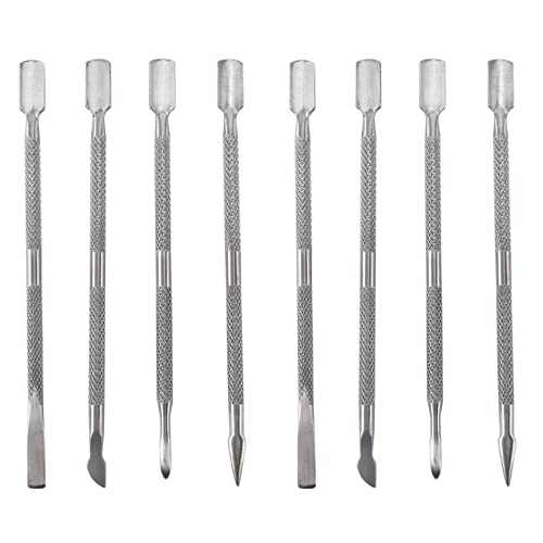 Lanko - Pulidor de cutícula (8 piezas, herramienta de supresión de pulido, gel UV, manicura, corte de cutículas (plata)