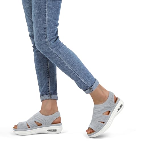 Image of mysoft Womens Comfortable Walking Sandals Slip On Air Cushion
