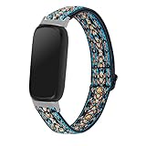 3 Pack Stretch Bands Compatible with Fitbit Inspire 3 Band Nylon Strap Floral Breathable Adjustable Stretchy Loop Wristband Intended for Fitbit Inspire 3 (3A)