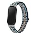 3 Pack Stretch Bands Compatible with Fitbit Inspire 3 Band Nylon Strap Floral Breathable Adjustable Stretchy Loop Wristband Intended for Fitbit Inspire 3 (3A)