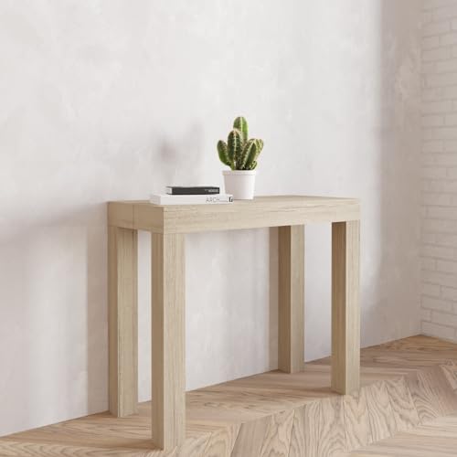 VE.CA.s.r.l. | Table Console Extensible Nettuno | en Bois Stratifié | Extensible de 40 cm à 300 cm | Meuble Cuisine Maison Design | Couleur : Chêne Sherwood