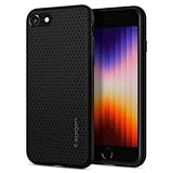 Spigen iPhone SE3 ケース 第3世代 2022 iPhone SE2 第2世代 iPhone7/8用 TPU ソフトケース 耐衝撃 米軍MIL規格取得 カメラ保護 傷防止 衝撃吸収 Qi/ワイヤレス充電 リキッド・エアー 042CS20511 (ブラック)