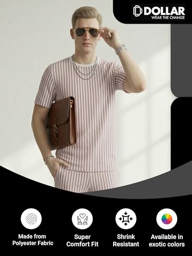 Image of Dollar Men Co-Ord Set | Polyester Shorts + T-Shirt | Regular Fit, Quick Dry & Breathable | Gym, Casual & Sportswear | Pack of 1