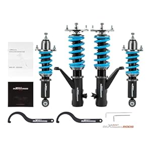 2002-2006 Acura RSX maXpeedingrods Coilover – 24 Level Damper Adjustable Coilovers Suspension Kit Struts, Height Adjustable T6 Upgraded Lowering Kit Blue