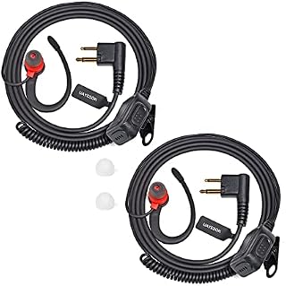 UAYESOK Security Radio Earpiece 2 Pin G Shape Walkie Talkie Headset with Noise-Cancel PTT Mic and Earbuds for 2 Way Radio Motorola CP040 DP1400 GP300 CP200 XT420 XT460 Hytera PD405 PD505 TC6202 Pcs)