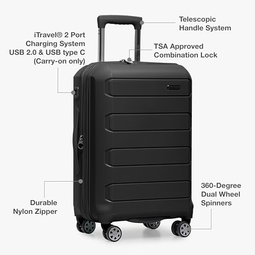 traveler39s choice pagosa indestructible hardshell expandable spinner luggage black 30-inch large