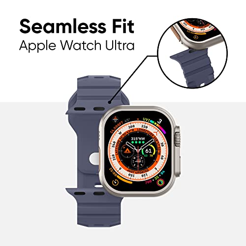 Image of Suitisbest Men's Grey Silicone Sport Apple Watch Band, Waterproof, Scratch-Resistant, 21mm Wide