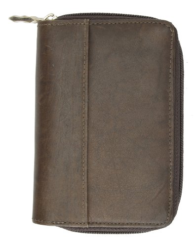 MARSHAL Double Zip Around Leather Wallet Organizer with Id Window2