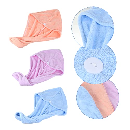 STAHAD Chapéu De Cabelo Seco De Lã Coral 3 Peças Turbante De Cabelo Seco Toalha De Microfibra Para C