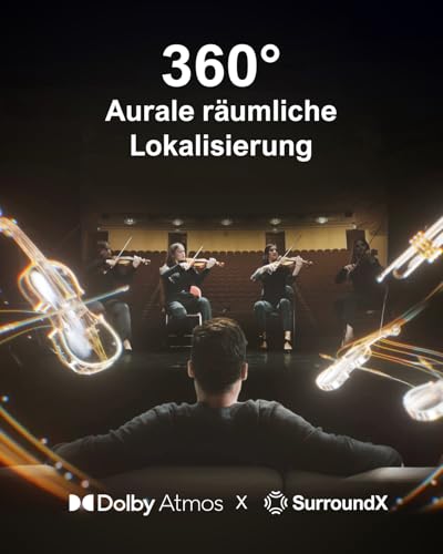 ULTIMEA 7.1 Surround Sound System für TV mit Dolby Atmos, App Steuerung, 4 kabelgebundene Surround-Lautsprecher, 460W Soundbar für Smart TV mit Wireless Subwoofer, Heimkino Sound System, Poseidon D80 – Bild 5