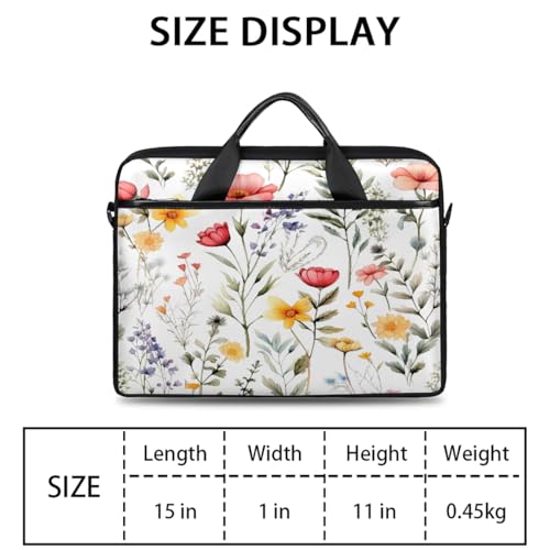 Bolsa para laptop con diseño floral, para laptop de 15 pulgadas miniatura 2