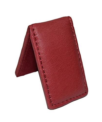 Image of LB LEATHERBOSS Men's New Leather Strong Magnetic Money Clip (Wine)