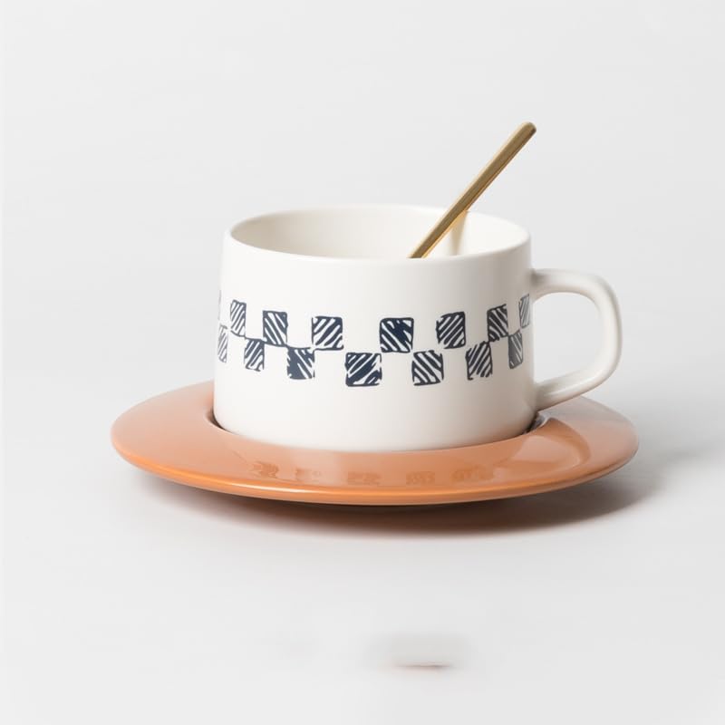 Thick Ceramic Coffee Cup Saucer – Office Home Coffee Use-style4