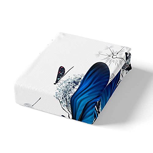 Navy Dragonfly Comforter Cover King Size Dandelion Bedding Set For Kids Boy Girls Room Decor Flower Wild Animals Duvet Cover Set Field Floral Fresh Natural Pastoral Spring Quilt Cover 3 Pieces Blue #TOP3