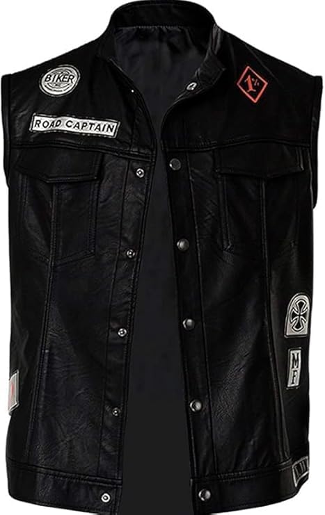 Dayss Goone Deacon Wild Vest Mesodyne St John Moto black Faux Leather2