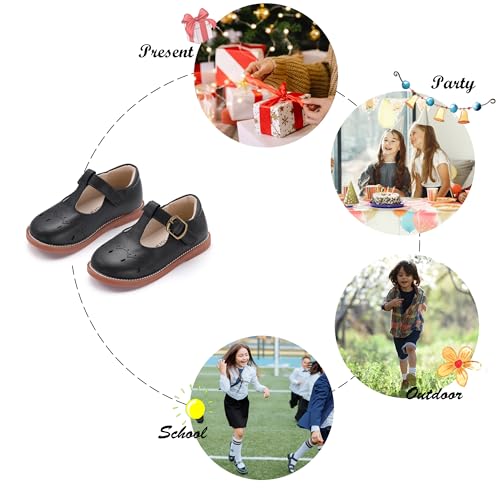 Image of Felix & Flora Toddler Girl Mary Jane Dress Shoes - School Oxford Flats for Girl Party Shoes.
