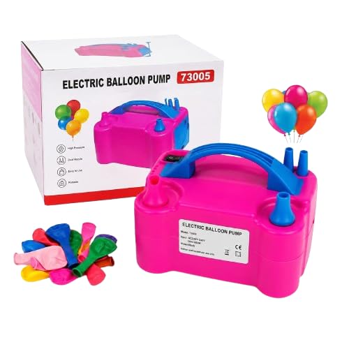Electric Balloon Pump 220V 600W with 25 Balloons | Dual Nozzle Balloon Inflator Machine | Portable Balloon Blower for Birthday, Wedding, Party & Event Decorations (Multicolor Balloons)-image-34